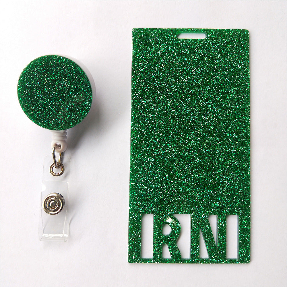 Wholesale Badge Reels Acrylic Easy-Pull Button ID Card Holder Badge Scroll Retractable Keychain